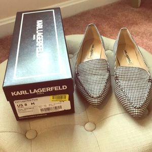 Karl Lagerfeld Paris Destine Houndstooth Flats
